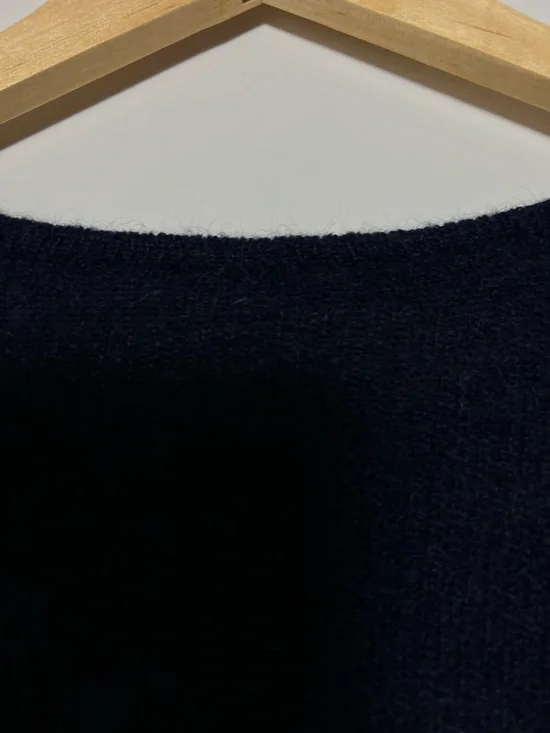 Sezane Gaspard Alpaca Mohair Button-Front Sweater Cardigan Navy Contemporary - Picture 10 of 11